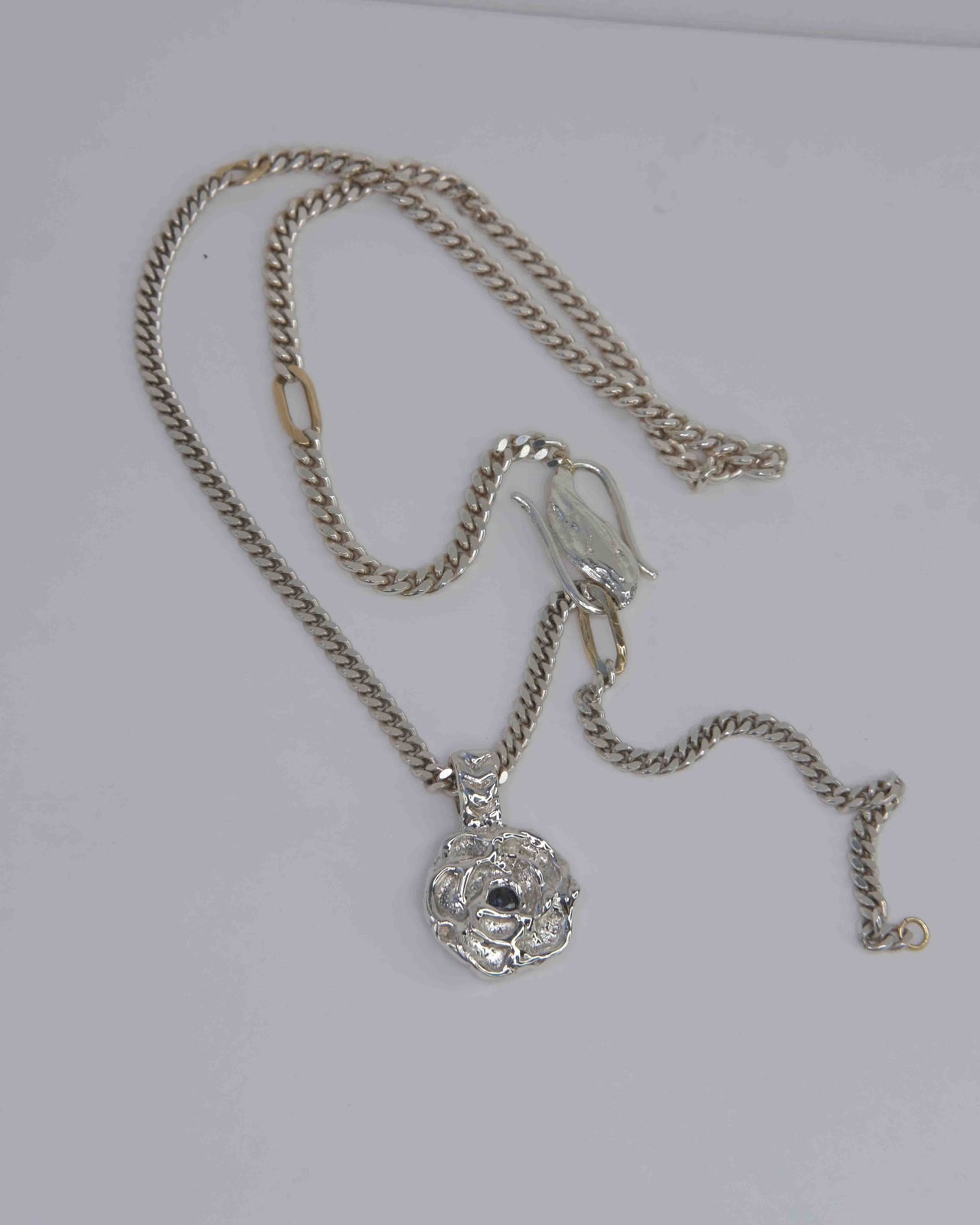 Blossom Necklace No. 1 • 925 Silver & 9k Gold & Sapphires • Onesize